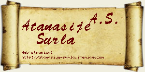 Atanasije Surla vizit kartica